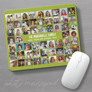 58 Foto-Collage-Raster mit Text - Grün Mousepad