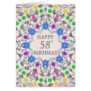 58. Geburtstag Abstrakte Blume 