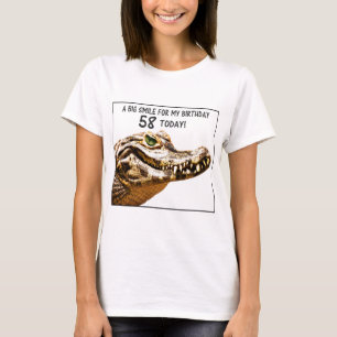 58. Geburtstag Alligator Lächeln T-Shirt