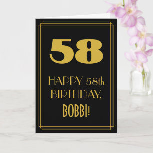 58. Geburtstag – Art Deco inspiriertes Aussehen "5 Karte