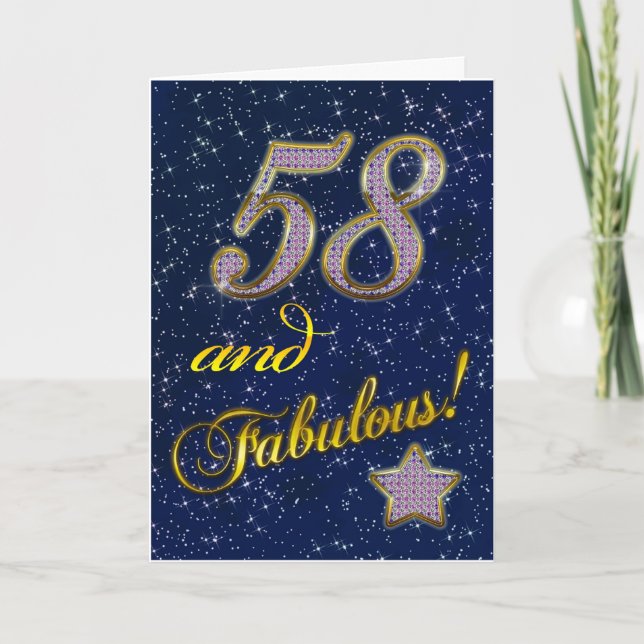 58. Geburtstag für jemanden Fabulous Karte (Vorderseite)