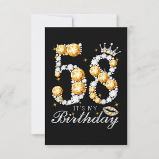 58. Geburtstag High Heel Shoes Crown Diamond Karte