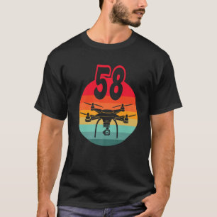 58. Geburtstag I Retro Remote-Kontrolle Drohnen mi T-Shirt