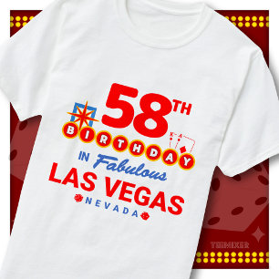 58. Geburtstag Las Vegas Willkommensschild Party S T-Shirt