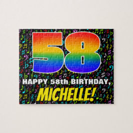 58. Geburtstag — Spaß, farbenfrohe Musiksymbole & Puzzle