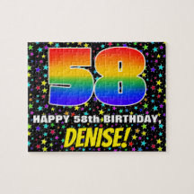 58. Geburtstag — Spaß, farbenfrohe Sternenfeldeben