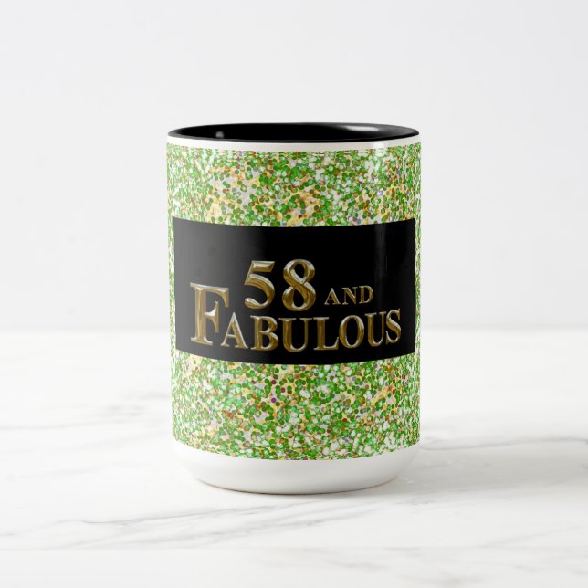 58. Geburtstag Zweifarbige Tasse (Mittel)