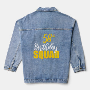 58. Happy Birthday Squad Party Bday Family Group Jeansjacke