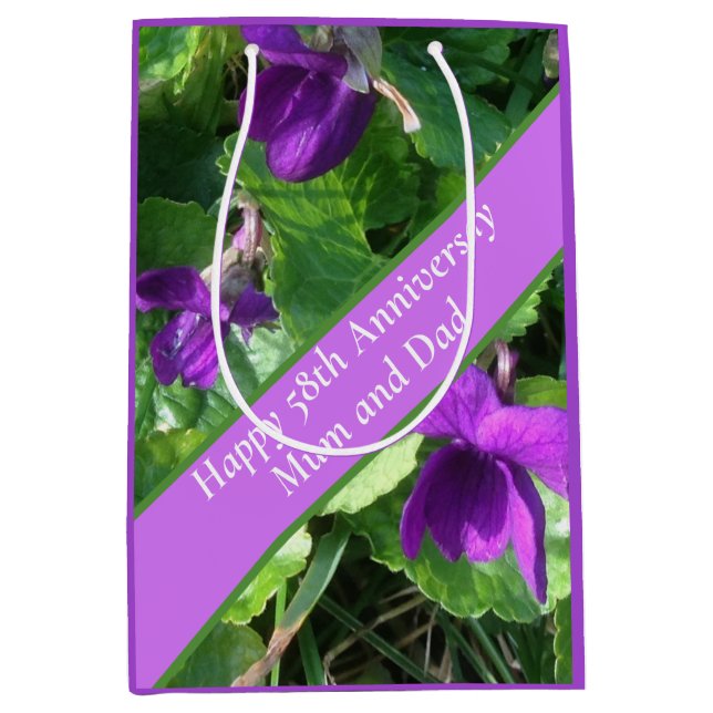 58. Hochzeitstag Mittlere Geschenktüte (Vorderseite)