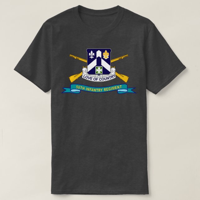 58. Infanterie-Regiment DUI w Br Ribbon X T-Shirt (Design vorne)