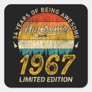 58 Jahre alt 1967 Retro Phantastisch 58. Geburtsta Quadratischer Aufkleber