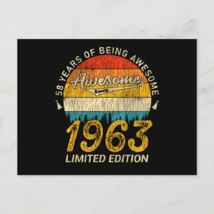 58 Jahre alt Tag 1963 Phantastisch seit 58. Geburt Postkarte