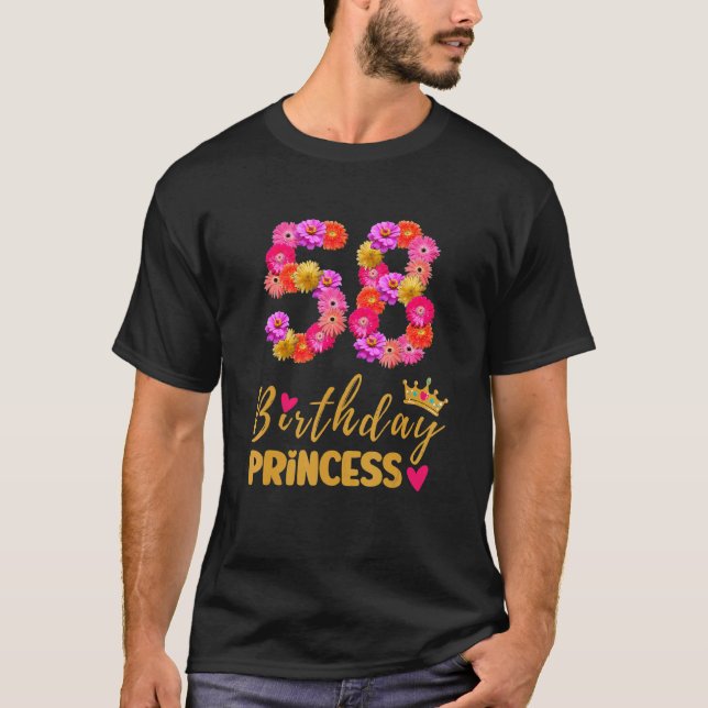 58 Jahre alte Blume der Prinzessin ist meine 58. T-Shirt (Vorderseite)
