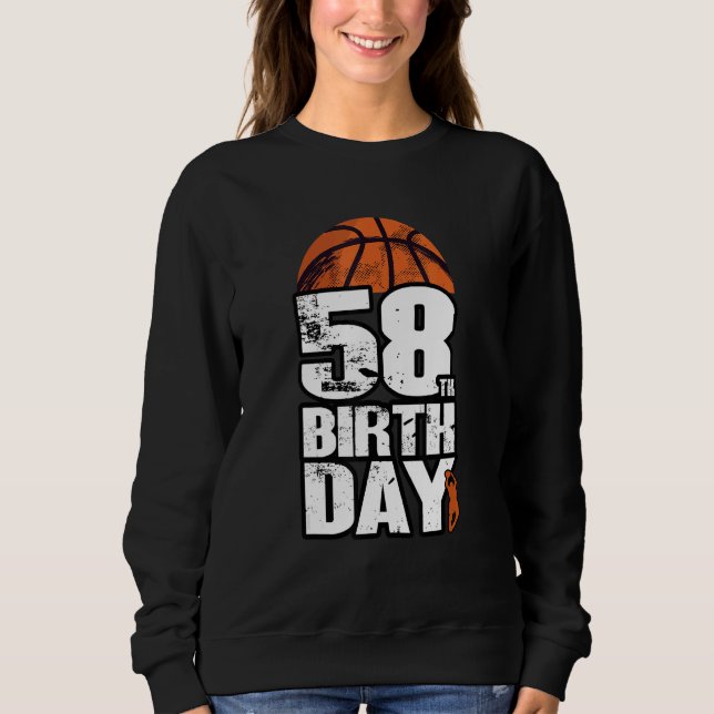 58 Jahre alter Vintager Basketball 58. Geburtstag Sweatshirt (Vorderseite)
