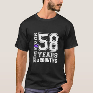 58 Jahre Überleben Ich trage Lila Ribbon Lupus Awa T-Shirt