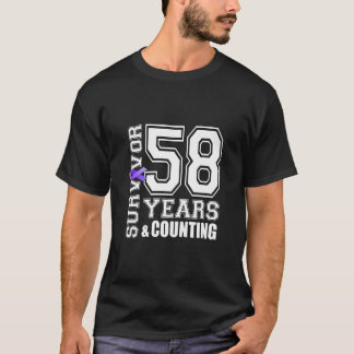 58 Jahre Überleben Ich trage Lila Ribbon Lupus Awa T-Shirt