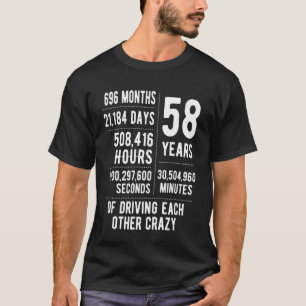 58 Jahre verheiratet Lustig 58. Hochzeitstag T-Shirt