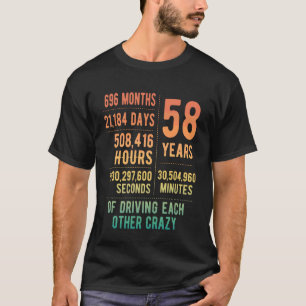 58 Jahre verheiratet Lustig 58. Hochzeitstag T-Shirt