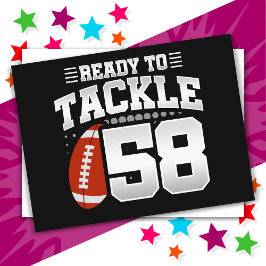 58-jähriges Tackle Football Party 58. Geburtstag Postkarte