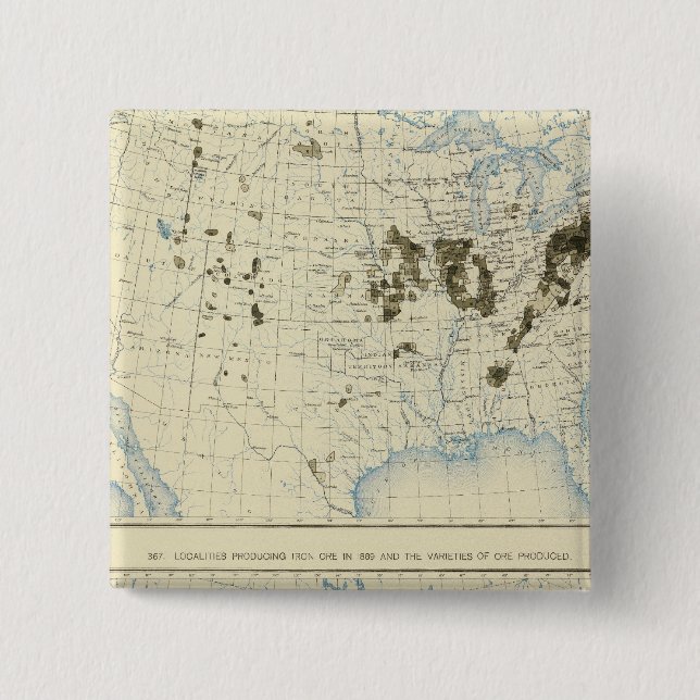 58 Kohle 1890, Eisenerz 1889 Button (Vorderseite)