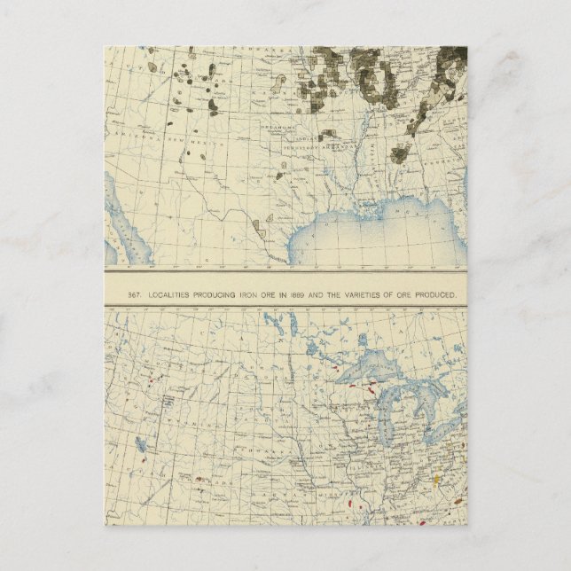 58 Kohle 1890, Eisenerz 1889 Postkarte (Vorderseite)