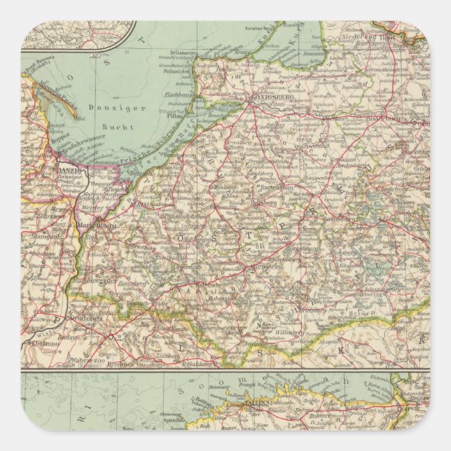 58 Ostpreußen, baltische Staaten Quadratischer Aufkleber (Vorderseite)