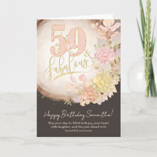 59 & Fabulous Florale Fotobirthday-Karte Karte