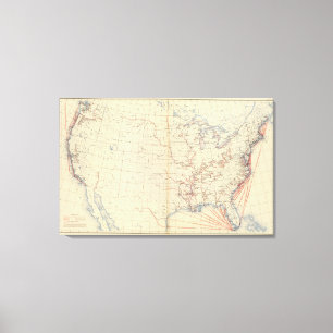 59 Flüsse, Routen 1890 Leinwanddruck