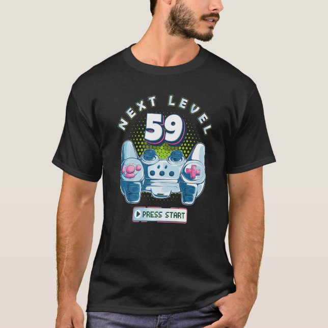 59 Gamer Next Level 59 Gaming Controller zum Gebur T-Shirt (Vorderseite)