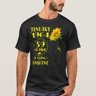 59. Geburtstag 59 Jahre Alte Sonnenblume Geboren J T-Shirt