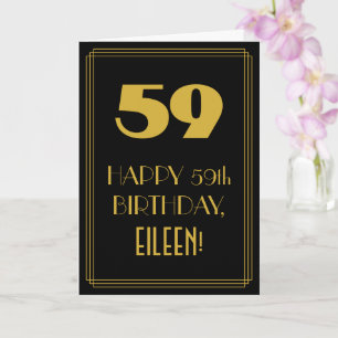 59. Geburtstag ~ Art Deco inspirierter Look "59" & Karte