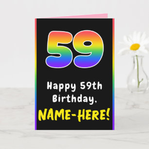 59. Geburtstag: Farbiger Regenbogen # 59, Individu Karte