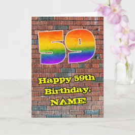 59. Geburtstag: Fun Graffiti-Inspiriert Regenbogen Karte
