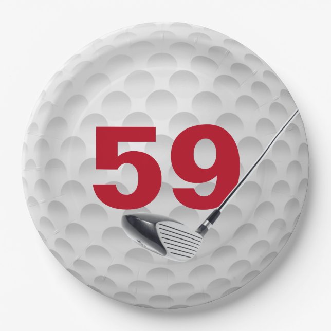 59. Geburtstag Golf Ball Design Paper Plate Pappteller (Vorderseite)