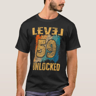 59. Geburtstag Level freigeschaltet Vintage Retro T-Shirt