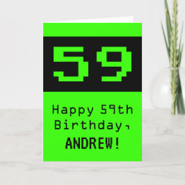 59. Geburtstag: Nerdy / Geeky Style "59" und Name Karte