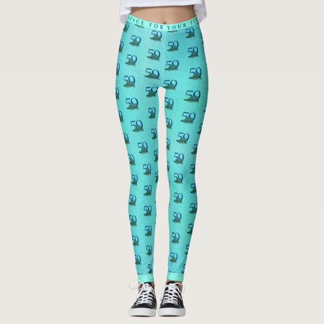 59. Geburtstag oder Jubiläum Pfauenmuster Leggings (Vorderseite)