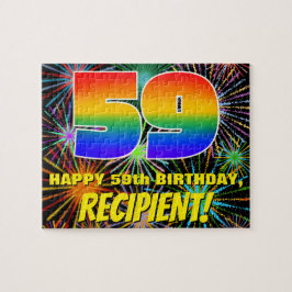 59. Geburtstag: Spaß, bunte feierliche Feuerwerke Puzzle