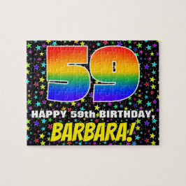 59. Geburtstag — Spaß, farbenfrohe Sternenweltenmu Puzzle