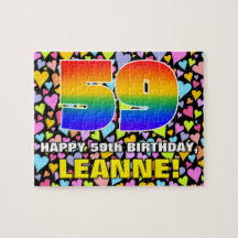 59. Geburtstag — Spaß, liebevolle Herzformen + "59