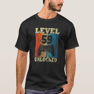 59. Geburtstag Stufe Freigeschaltet Vintage Für Ga T-Shirt