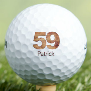 59. Geburtstagsgeschenk - Cool Rustic Wood Custom Golfball