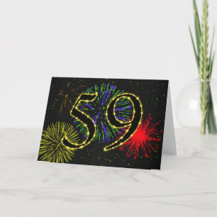 59. Geburtstagskarte mit Feuerwerk Karte