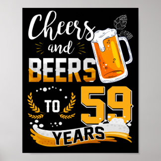 59. Geburtstagsparty Cheers & Biere bis 59 Jahre Poster