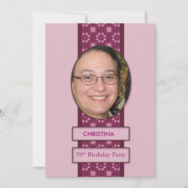 59. Geburtstagsparty Einladung Bild und Name (Vorderseite)