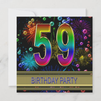 59. Geburtstagsparty Einladung mit Blasen