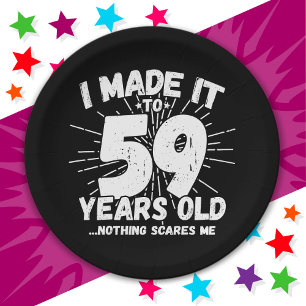 59 Jahre alt Sarcastic Meme Funny 59. Geburtstag Pappteller