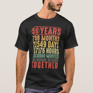 59 Jahre Gemeinsam 59 Jahre Eltern Verheiratet T-Shirt