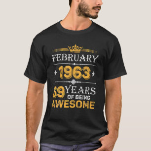 59 Jahre großartig seit Februar 1963 59. Geburt T-Shirt