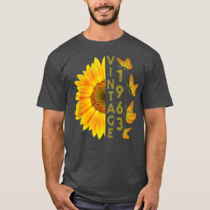 59 Jahre Vintag 1963 Sonnenblume Schmetterling 59. T-Shirt